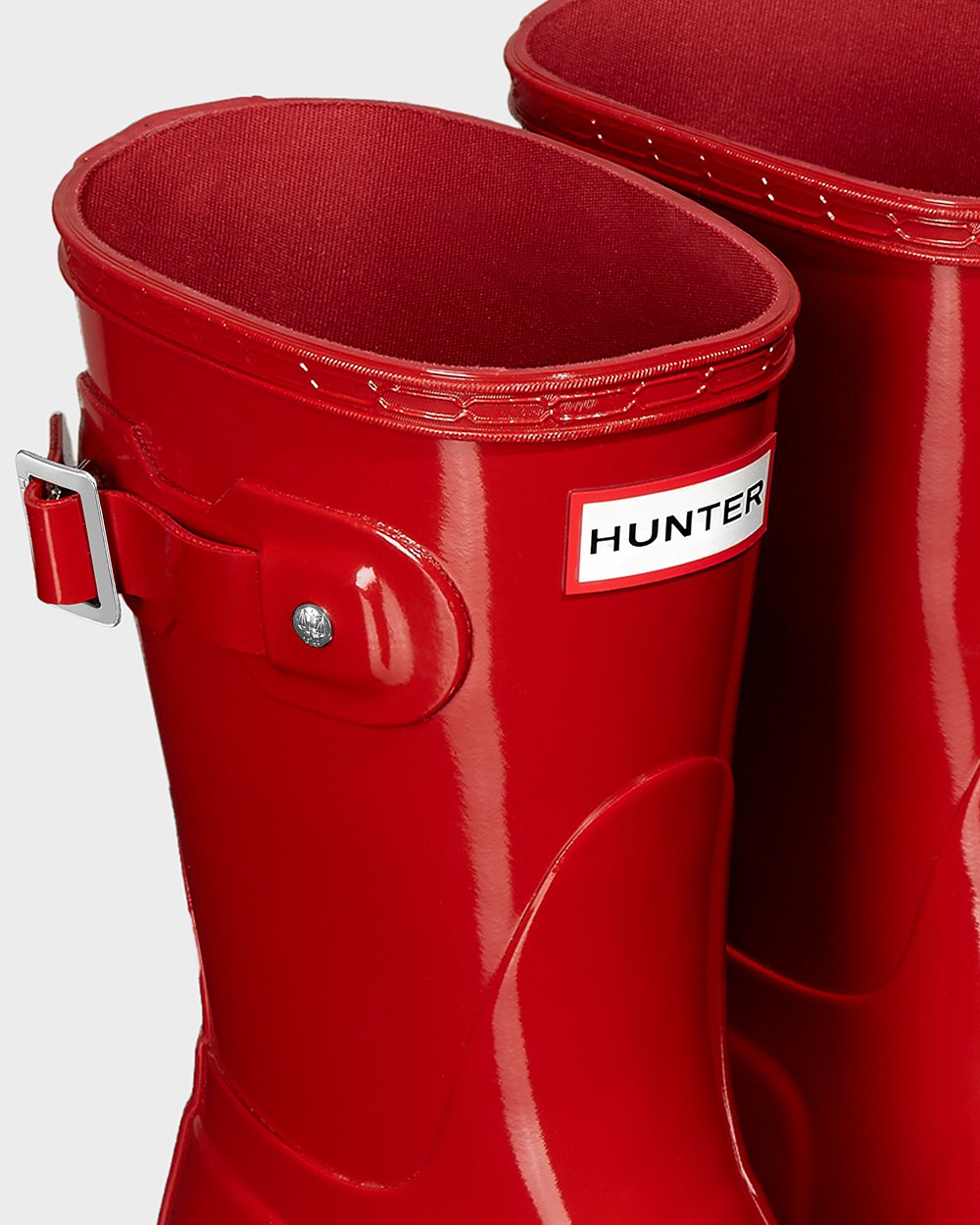 Womens Hunter Short Rain Boots Red - Original Gloss - 2608541-LR